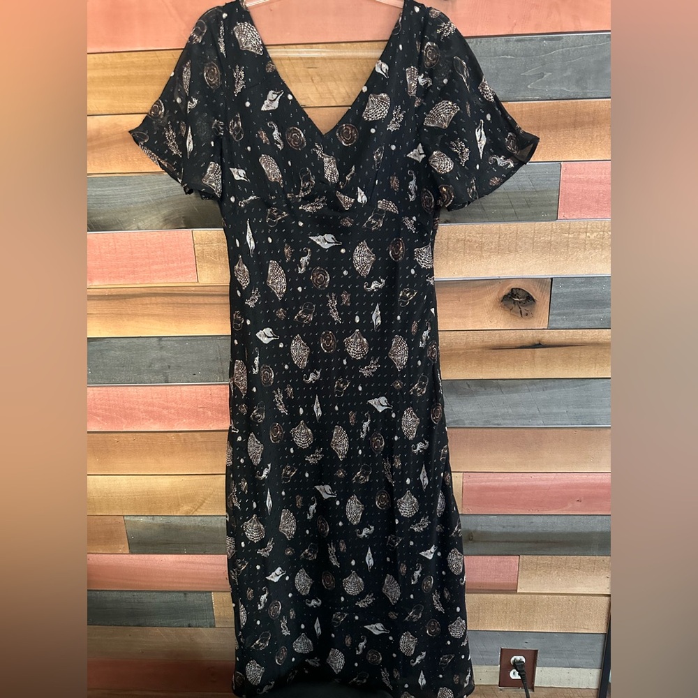 Loft Metallic Seashell Seashore Details Lightweight Dress - Picture 7 of 7